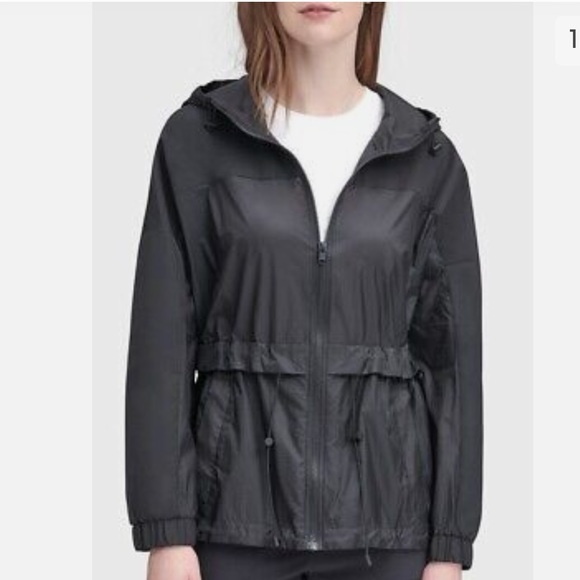 Andrew Marc Penrose Short Hooded Rain Jacket - Picture 1 of 5